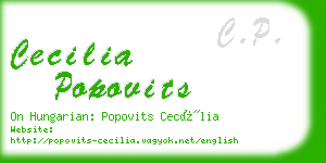 cecilia popovits business card